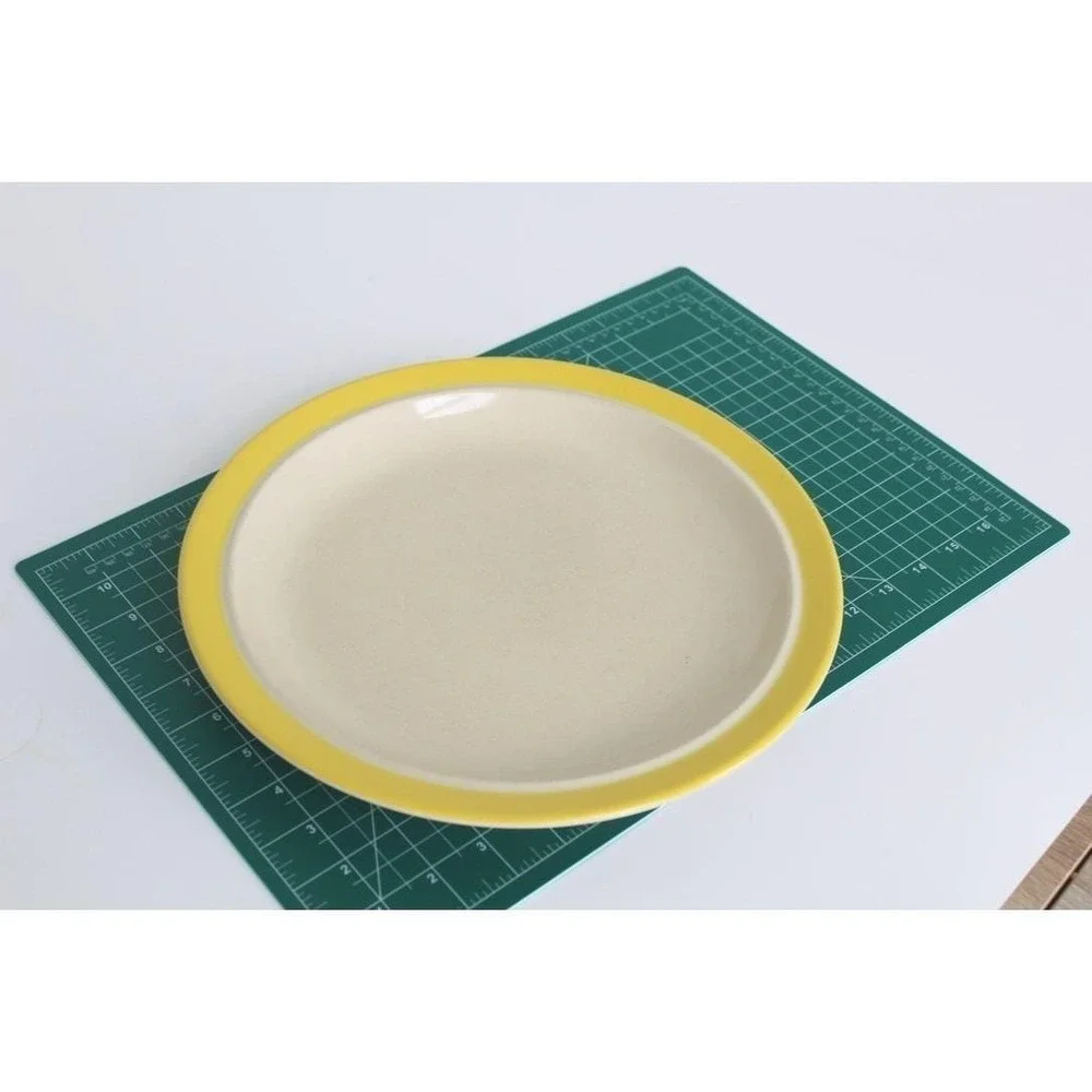 Stonecrest Andre Ponche Sandpebbles Yellow 12 inch Plate Stoneware 10.5